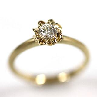 手作り婚約指輪人気ベスト5　K18YGダイヤモンドリング